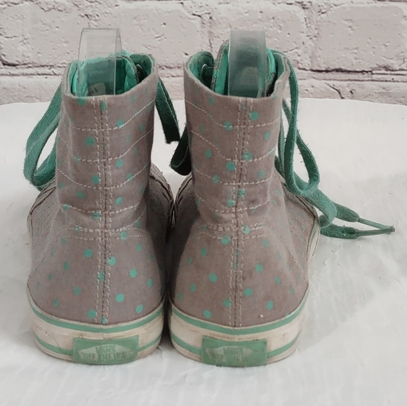 Vans girls grey polkadot hi-tops - Picture 3 of 5
